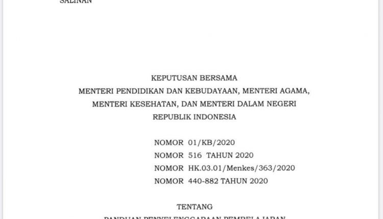 Empat Menteri Terbitkan SKB Panduan Penyelenggaraan Pembelajaran 2020/ ...