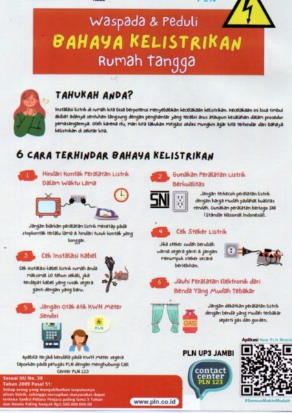 PLN Kuala Tungkal Bagikan 6 Jurus Jitu Hindari Bahaya Listrik di Rumah