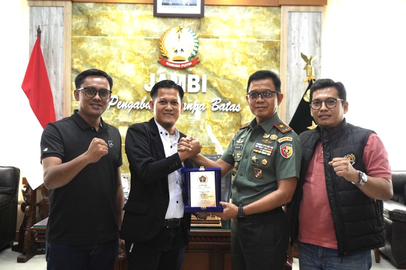 Danrem 042/Gapu Terima Audiensi Ketua PWI Kota Jambi, Perkuat Sinergi Informasi Publik