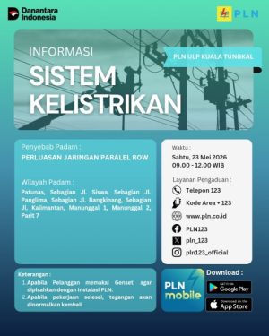 Ada Perluasan Jaringan, Cek Jadwal dan Wilayah Pemadaman Listrik Sementara di Kuala Tungkal Sabtu Ini