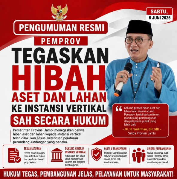 Pemprov Jambi Tegaskan Hibah ke Instansi Vertikal Sesuai Aturan, Tepis Isu Balas Budi