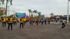 Pererat Sinergitas, Polres Tanjab Barat Gelar Olahraga Bersama Sambut HUT Bhayangkara ke-80