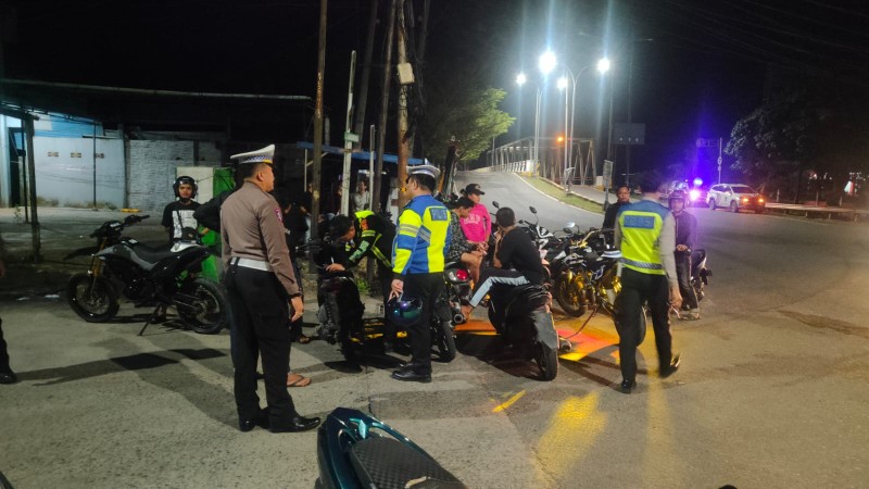 Basmi Genk Motor dan Knalpot Brong, Polres Tanjab Barat Amankan Belasan Kendaraan