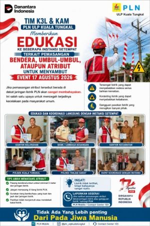 Jelang 17 Agustus, PLN ULP Kuala Tungkal Ingatkan Bahaya Pasang Umbul-Umbul Dekat Kabel Listrik