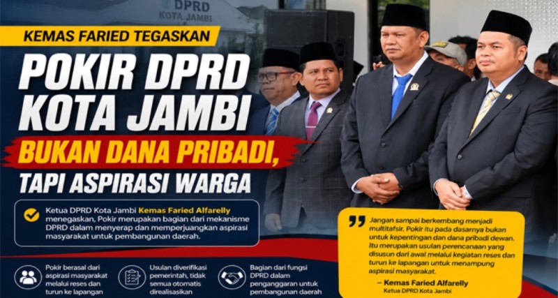 Soal Pokir Pimpinan DPRD Kota Jambi Disorot, Kemas Faried: Bukan untuk Kepentingan Pribadi