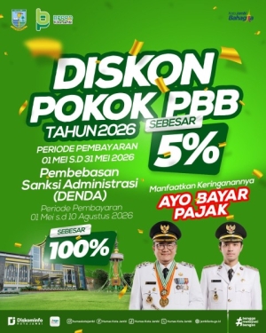 Semarakkan HUT Kota Jambi, Pemkot Jambi Permudah Warga dengan Diskon PBB dan Tiadakan Denda